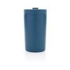 Kubek termiczny 300 ml z recyklingu, niebieski — szczelny, 13,5×7,3 cm