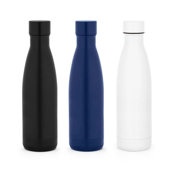 RE-BUFFON M. Termos wykonany w 90% ze stali nierdzewnej pochodzącej z recyklingu 520 ml, czarny 94294-103