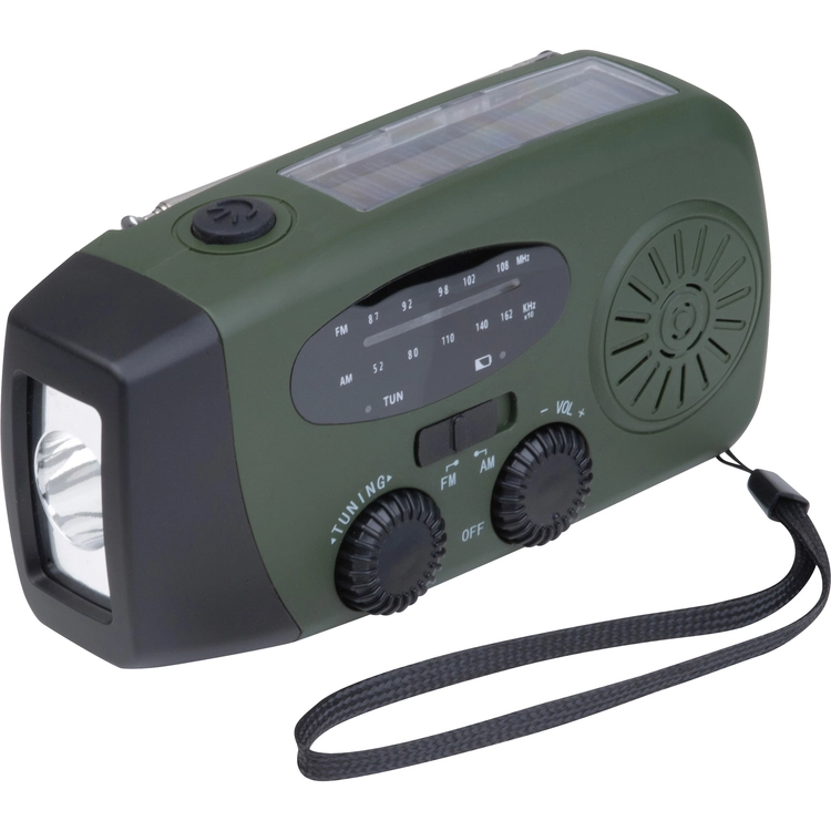 Radio alarmowe na korbkę z latarką i power bankiem BENEDETTA