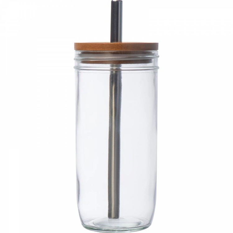 Szklanka z pokrywką i słomką 650 ml BENEDYKT