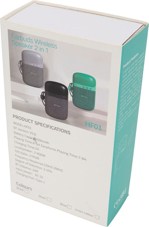 Głośnik bluetooth HF01 z wbudowanymi słuchawkami 2w1