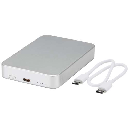 Powerbank Avis 10 000 mAh z recyklingowanego aluminium, z wbudowanym magnesem 