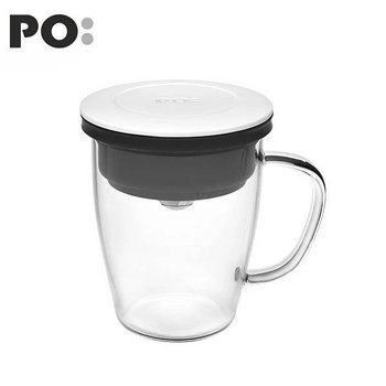 Szklanka z zaparzaczem PO: Duo, biało-czarny, biały, czarny PO-14779