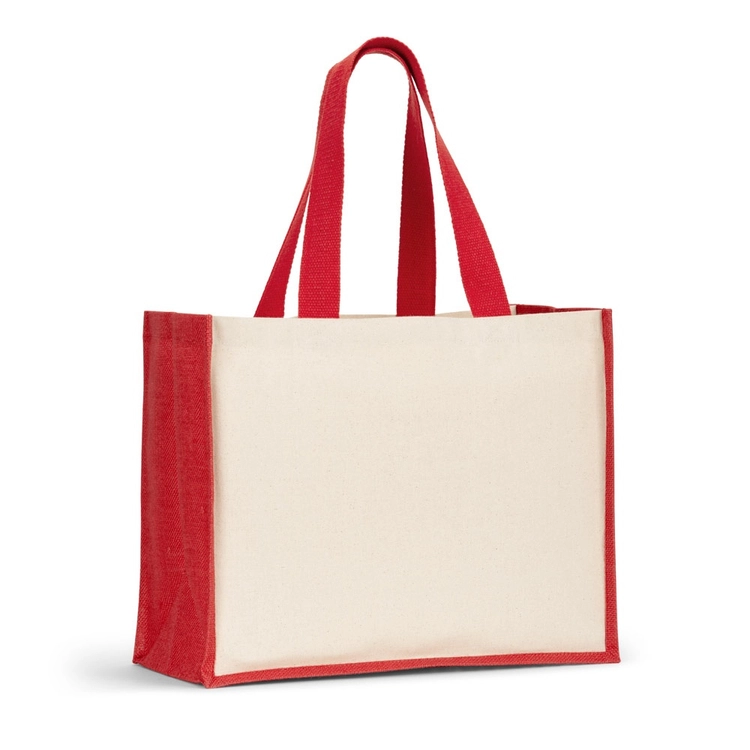 HELSINQUE COLOUR. Torba płócienna (320 g/m²), z dnem i bokami z laminowanej juty (350 g/m²) w kolorach