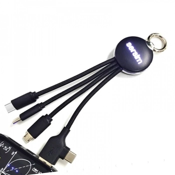 Kabel z podświetlanym logo 4w1, RXD-368, czarny EG059903