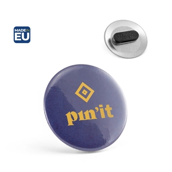Button P'IN 8. Button P'IN 8. Okrągła przypinka z podwójnym zapięciem magnetycznym, srebrny 73127-340