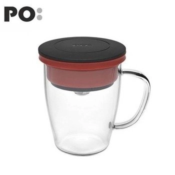 Szklanka z zaparzaczem PO: Duo, czarno-czerwony, czarny PO-14775