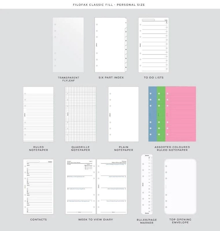 Organizer fILOFAX DOMINO Personal, szary