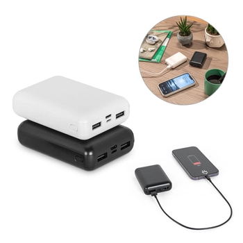 LEAKEY 10. Power bank 10'000 mAh wykonany w ABS pochodzącego z recyklingu (100% rABS), czarny 97198-103
