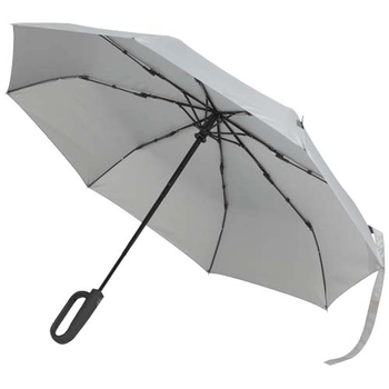 Składany parasol SMART 21 cali, wykonany z tworzywa sztucznego RPET, Jasny szary 13016280