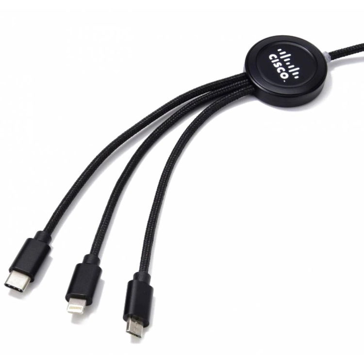 Kabel 3w1 z podświetlanym logo długi 120 cm, W201TG