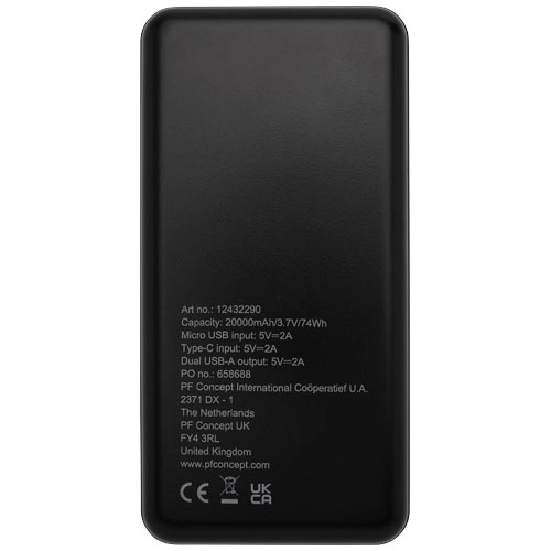 Loop powerbank o pojemności 20 000 mAh z tworzyw sztucznych pochodzących z recyklingu 