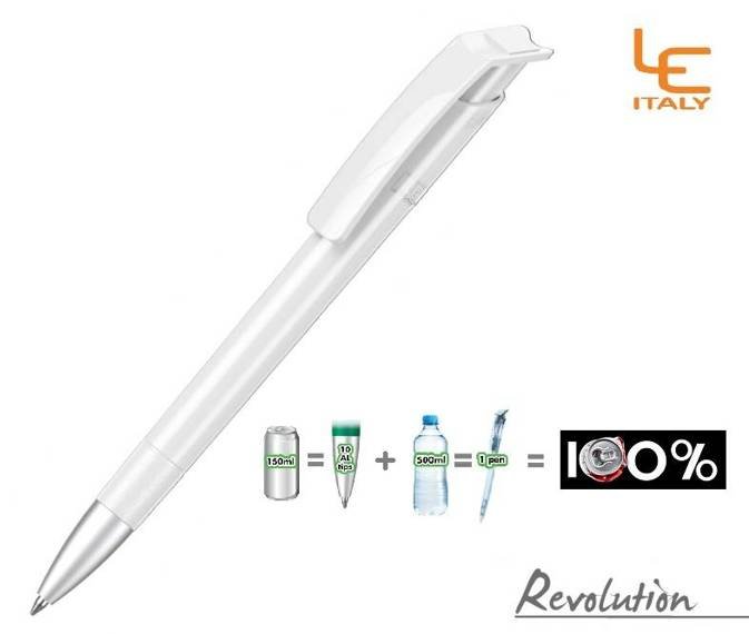 Długopis LE ITALY Revolution solid ALrPET biały