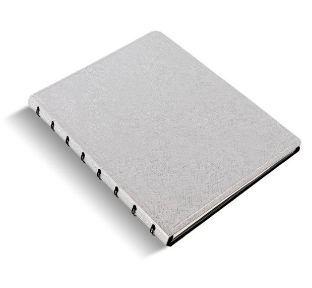 Notebook fILOFAX SAFFIANO A5 blok w linie, srebrny